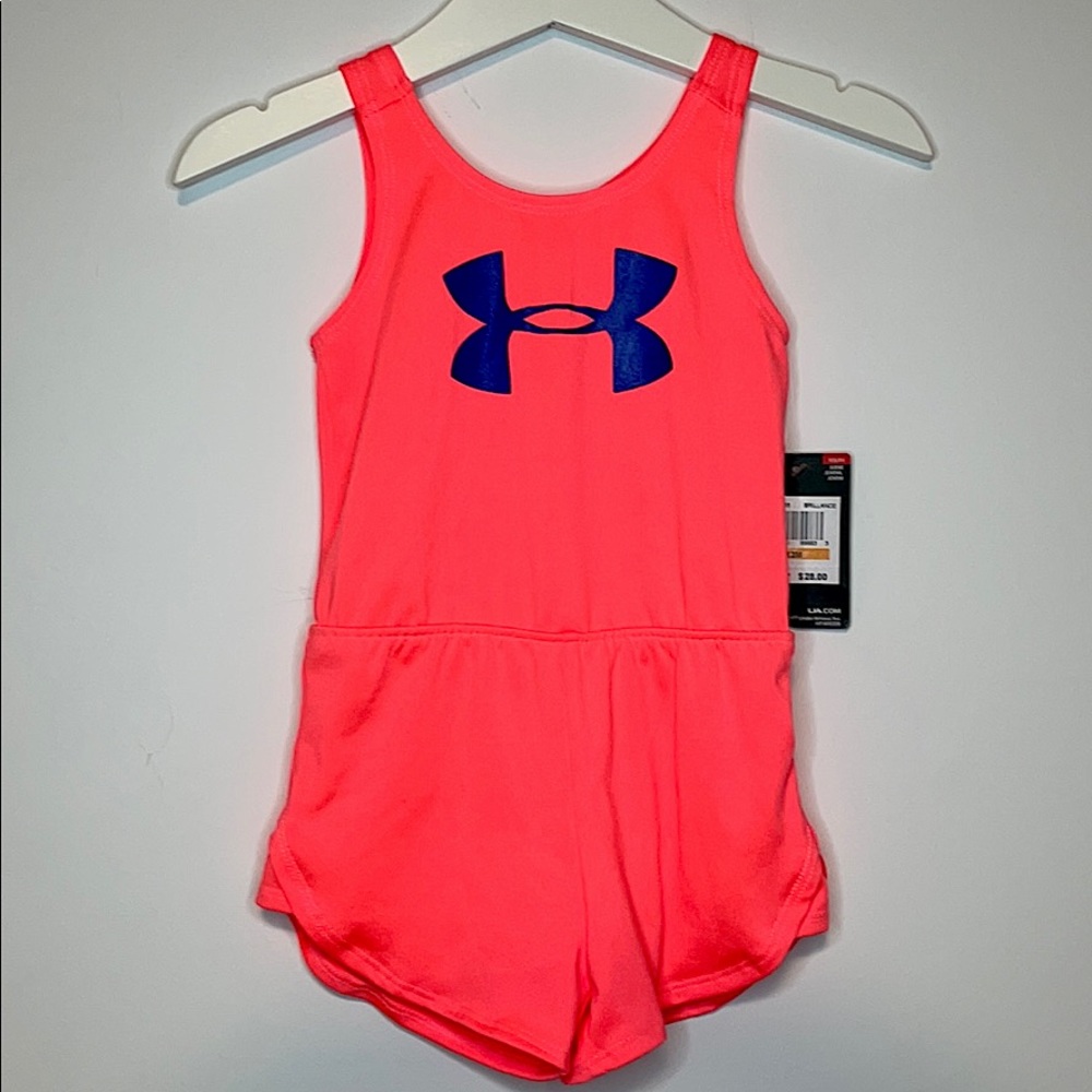 Under armour heat gear romper neon orange 12m baby